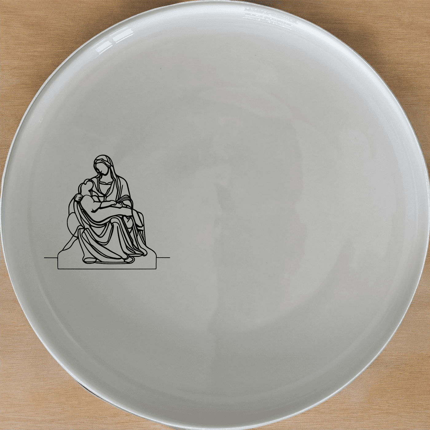The Pieta Art Dinner Plate Set of 4 - Range 4 features a timeless design inspired by classical art, perfect for elevating any dining experience.