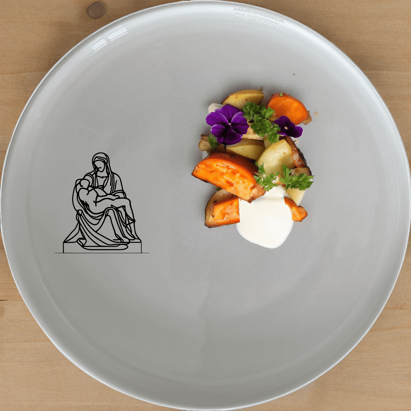 Pieta Art Side Plate Set of 4 - Range 4 offers a timeless and artistic design perfect for any dining table.