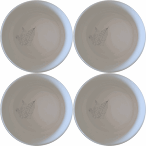 Layered Fern Fronds Maximalist Pattern Bowl Set of 4 is a stunning addition to any modern kitchen, featuring intricate fern designs on sleek ceramic bowls.