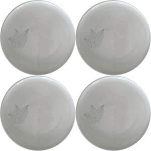 Layered Fern Fronds Dinner Plate Set of 4 adds a touch of nature to your dining table with intricate fern designs.