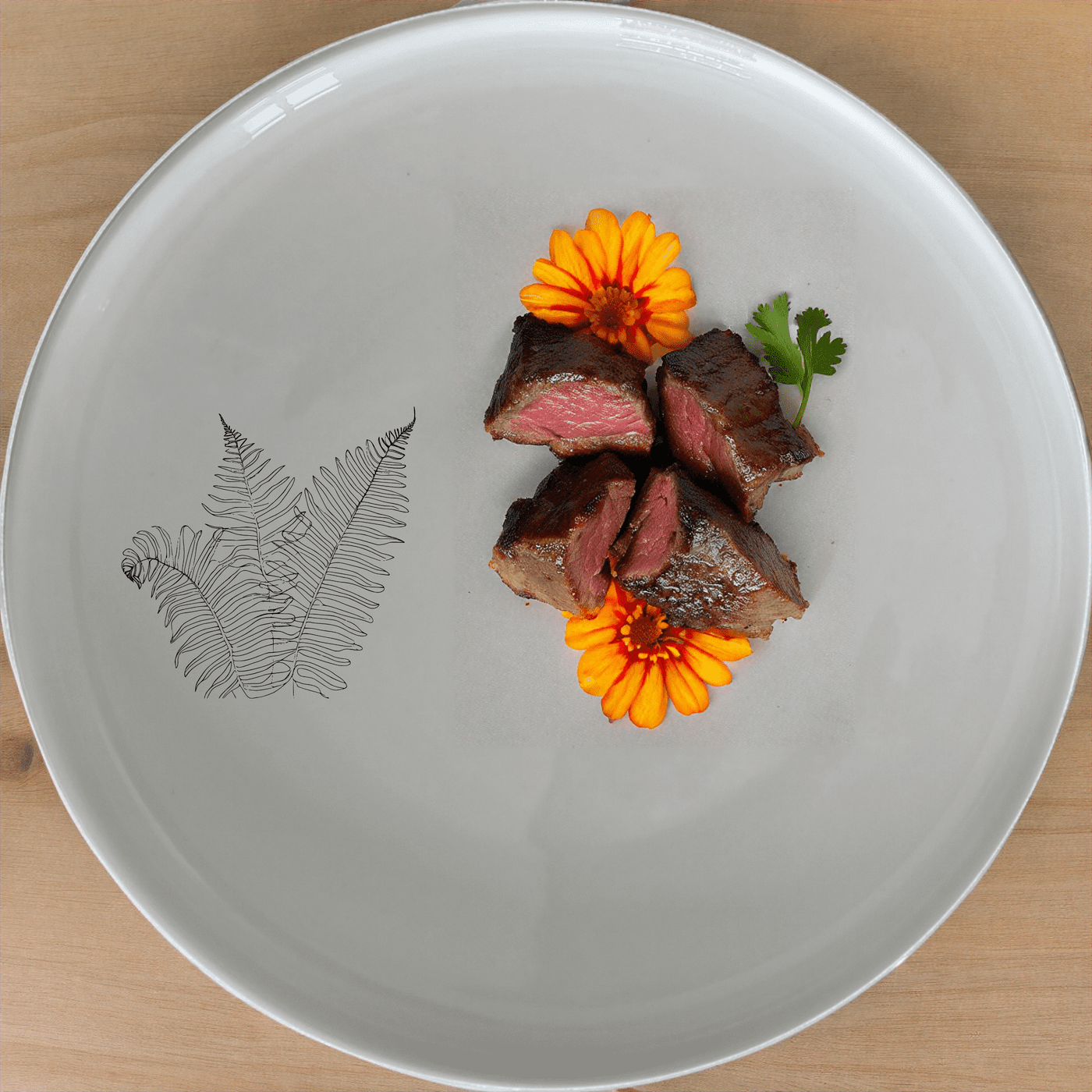 Layered Fern Fronds Dinner Plate Set of 4 adds a touch of nature to your dining table with intricate fern designs.