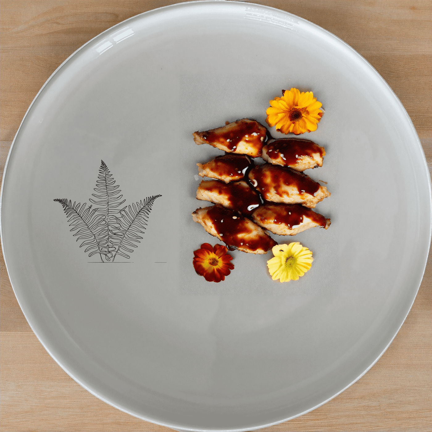 The Layered Fern Fronds Dinner Plate Set of 4 adds a touch of nature to your dining table with its elegant fern design.