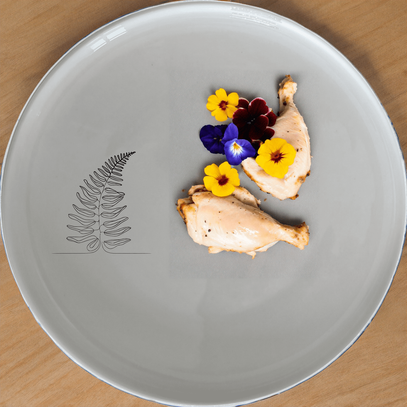 Layered Fern Fronds Dinner Plate Set of 4 adds a touch of nature to your dining table with its elegant fern design.