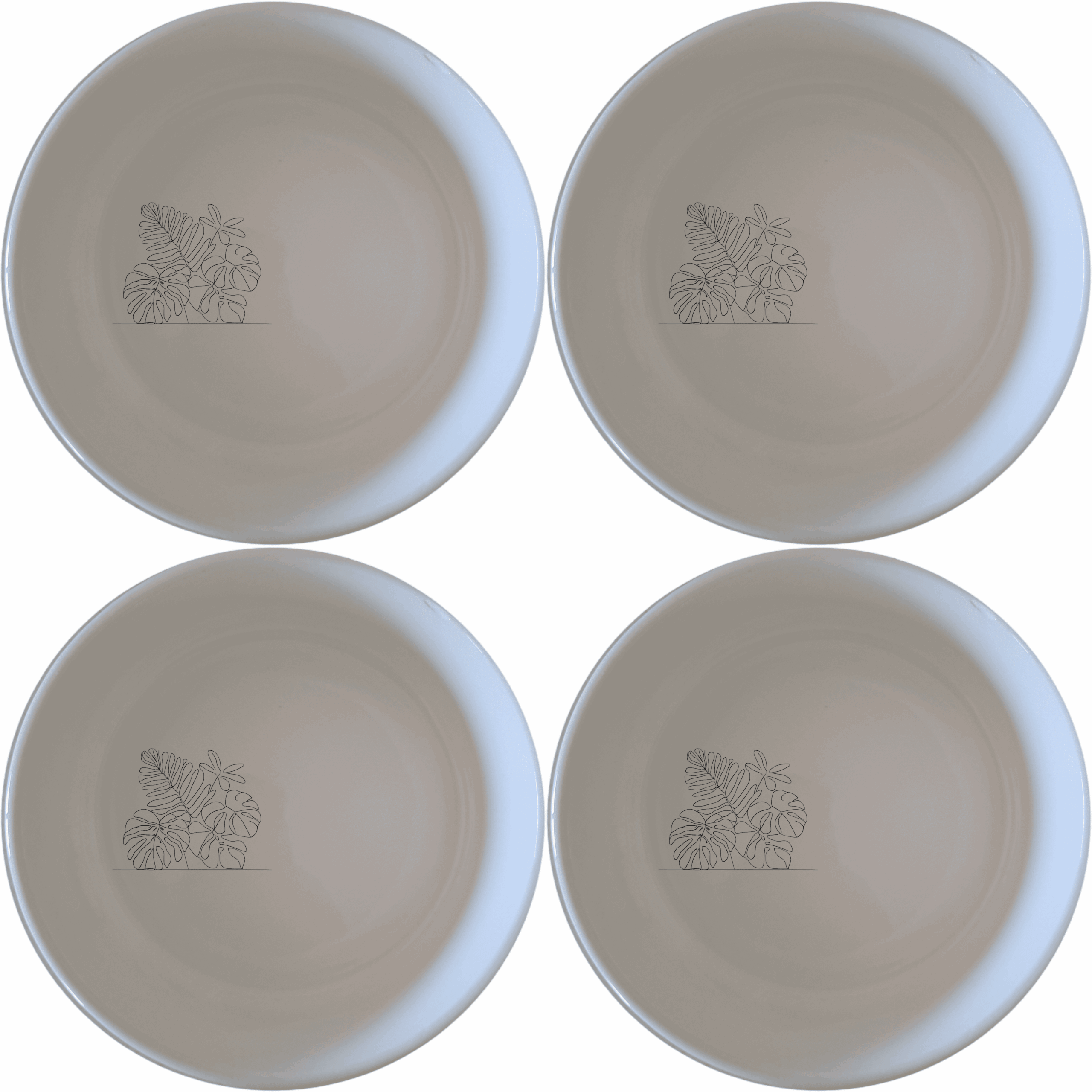 The Lush Jungle Canopy Bowl Set of 4 brings a touch of nature to your table with its elegant leaf design.