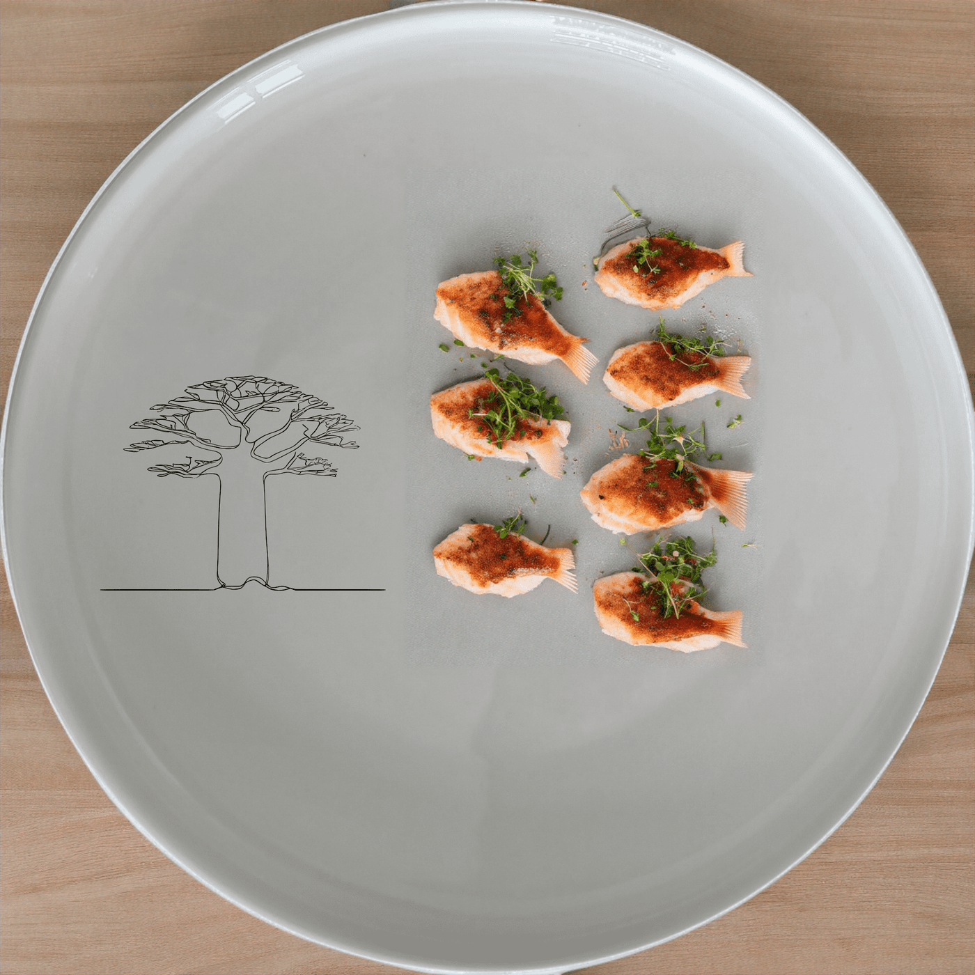 Majestic Boabab Tree Side Plate Set of 4 - Range 4 is a stunning addition to any dining table, featuring elegant tree designs.