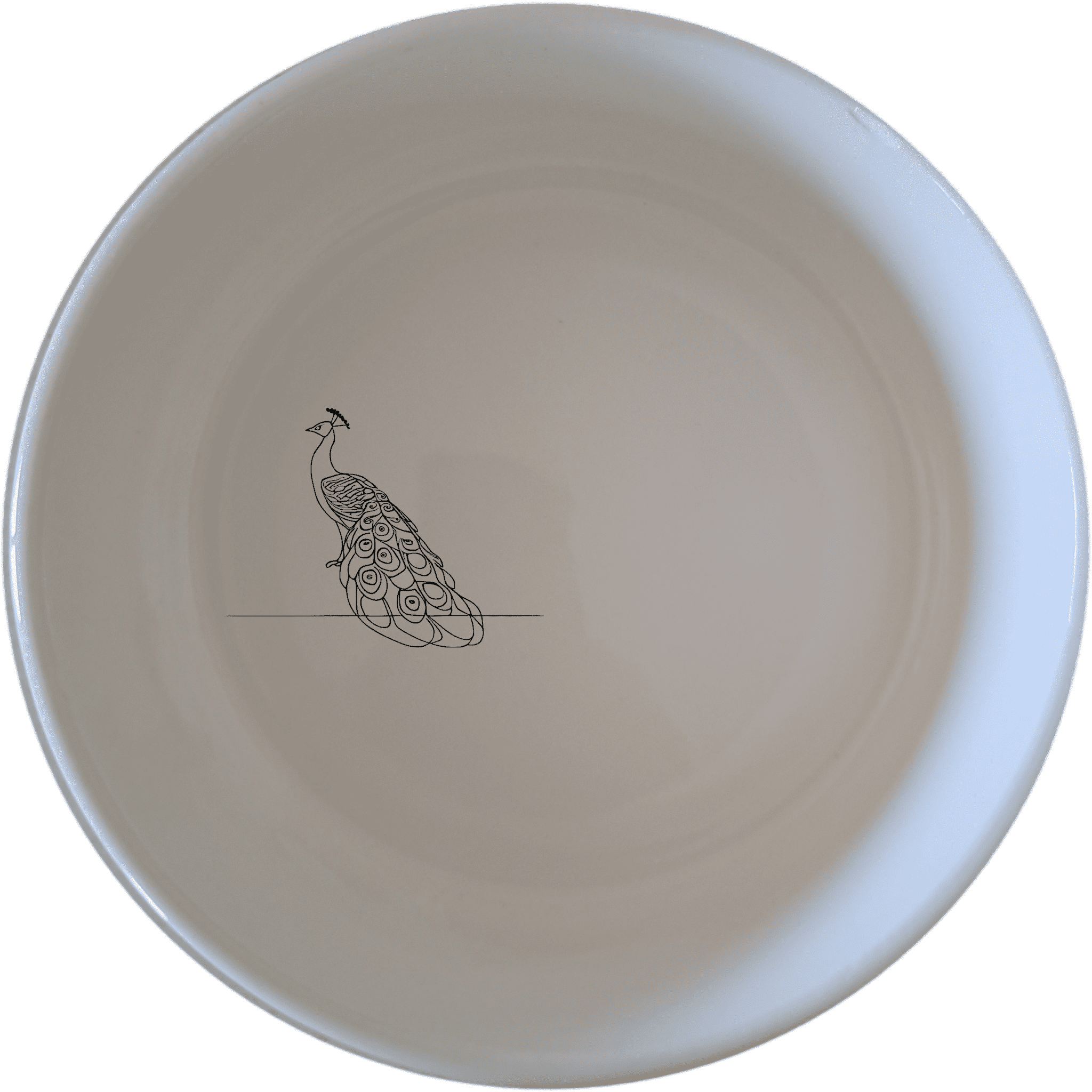 The Male Peacock Flat Bowl Set of 4 adds a touch of elegance to your dining table with its intricate design and classic white ceramic finish.