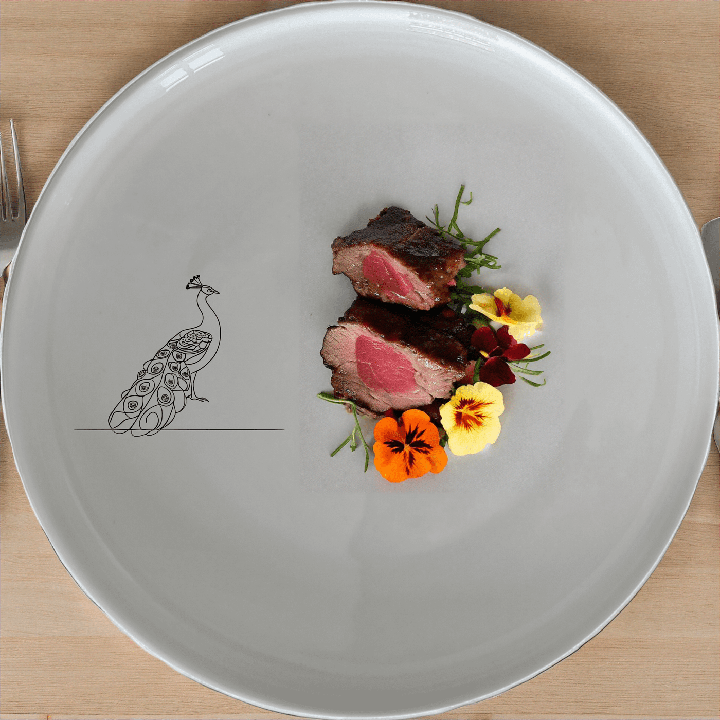 The Male Peacock Side Plate Set of 4 adds a touch of sophistication to any dining table with its elegant design and timeless appeal.