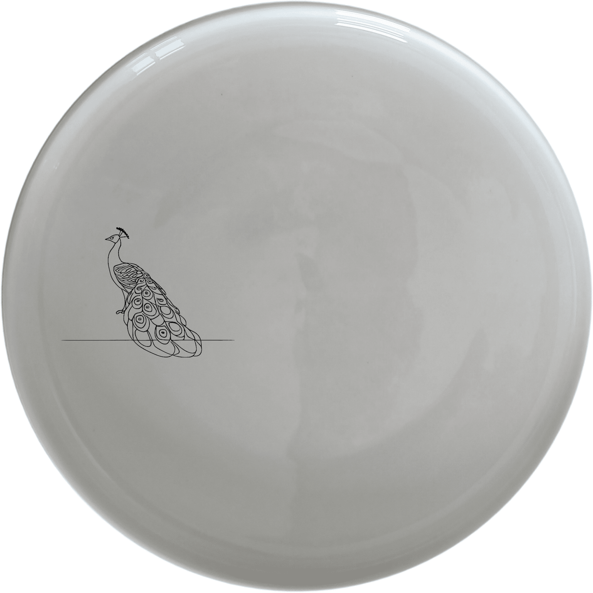 The Male Peacock Side Plate Set of 4 features a minimalist design with a subtle peacock silhouette, perfect for modern dining settings.