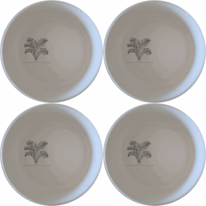 The Maximalism Cycads Bowl Set of 4 features a striking design that adds a touch of modern elegance to your dining experience.