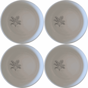 Maximalism Cycads Bowl Set of 4 adds a touch of modern elegance to your dining table with its unique design and high-quality ceramic construction.