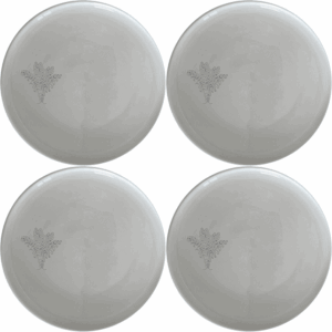 The Maximalism Cycads Dinner Plate Set of 4 adds a touch of modern elegance to your dining table with its sleek design and botanical motif.
