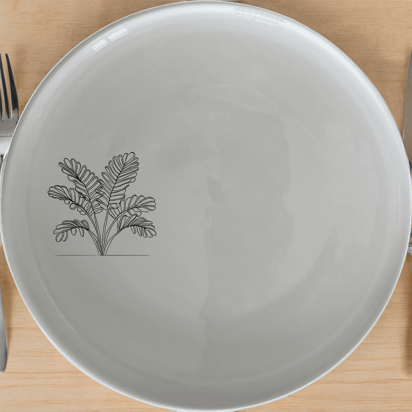 Maximalism Cycads Dinner Plate Set of 4 features a striking botanical design perfect for modern dining.