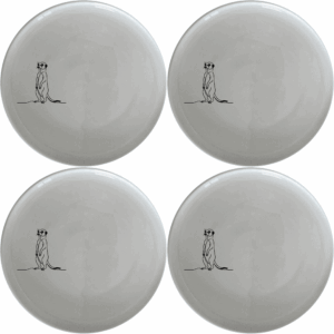 Meerkat Standing Dinner Plate Set of 4 is a charming addition to any dinnerware collection, featuring a minimalist design that adds a touch of whimsy to your table setting.