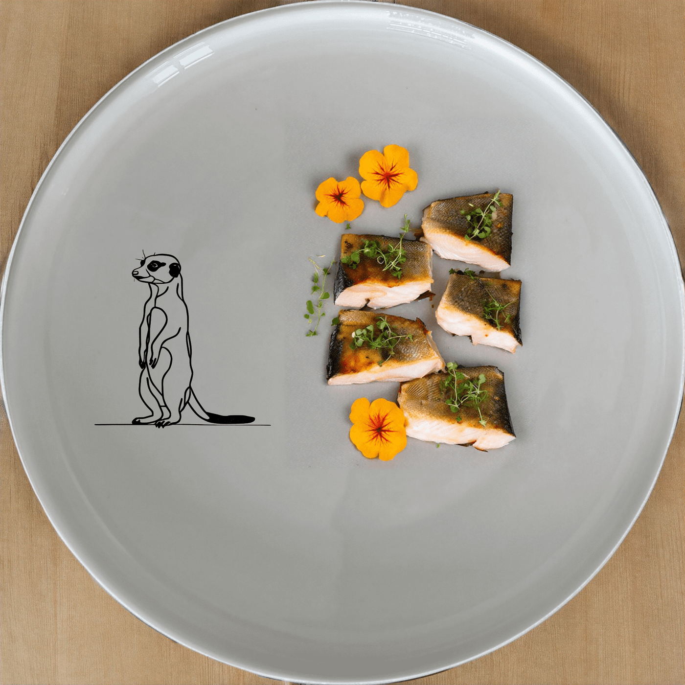 The Meerkat Standing Dinner Plate Set of 4 adds a whimsical touch to your dining table with its charming design.