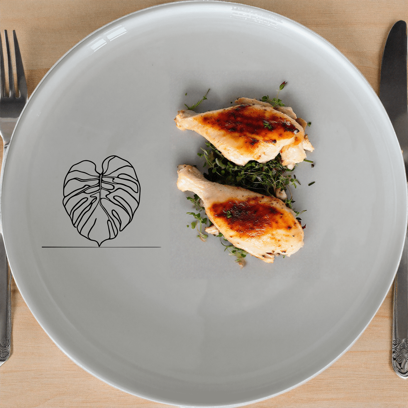 Monstera Deliciosa Side Plate Set of 4 is a stunning collection of four elegant ceramic plates, perfect for adding a touch of nature to your dining experience.