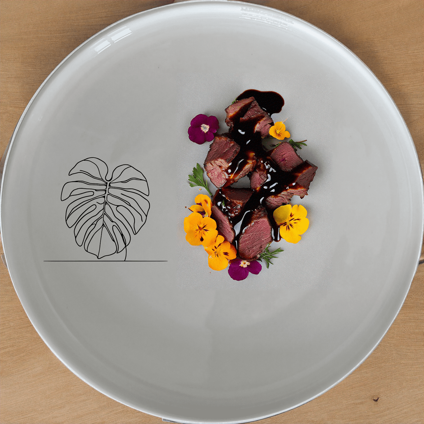 Monstera Deliciosa Side Plate Set of 4 features elegant laser-etched designs perfect for modern dining and everyday use.