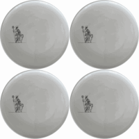 The Mythology Roman Gods Dinner Plate Set of 4 features intricate laser-etched designs on white ceramic plates, perfect for elevating any dining experience.