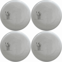 Mythology Roman Gods Side Plate Set of 4 - Range 3 is a beautifully designed set of four white ceramic side plates featuring intricate laser-etched Roman mythology artwork. Perfect for adding a touch of classical elegance to your dining table.