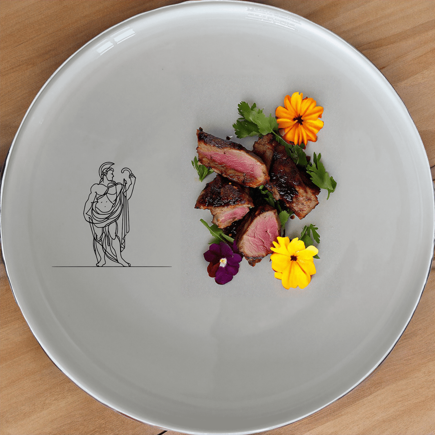 Mythology Roman Gods Dinner Plate Set of 4 - Range 1 is a stunning collection of ceramic plates featuring intricate laser-etched designs inspired by ancient mythology. These plates are perfect for elevating any dining experience with their timeless elegance and artistic detail.
