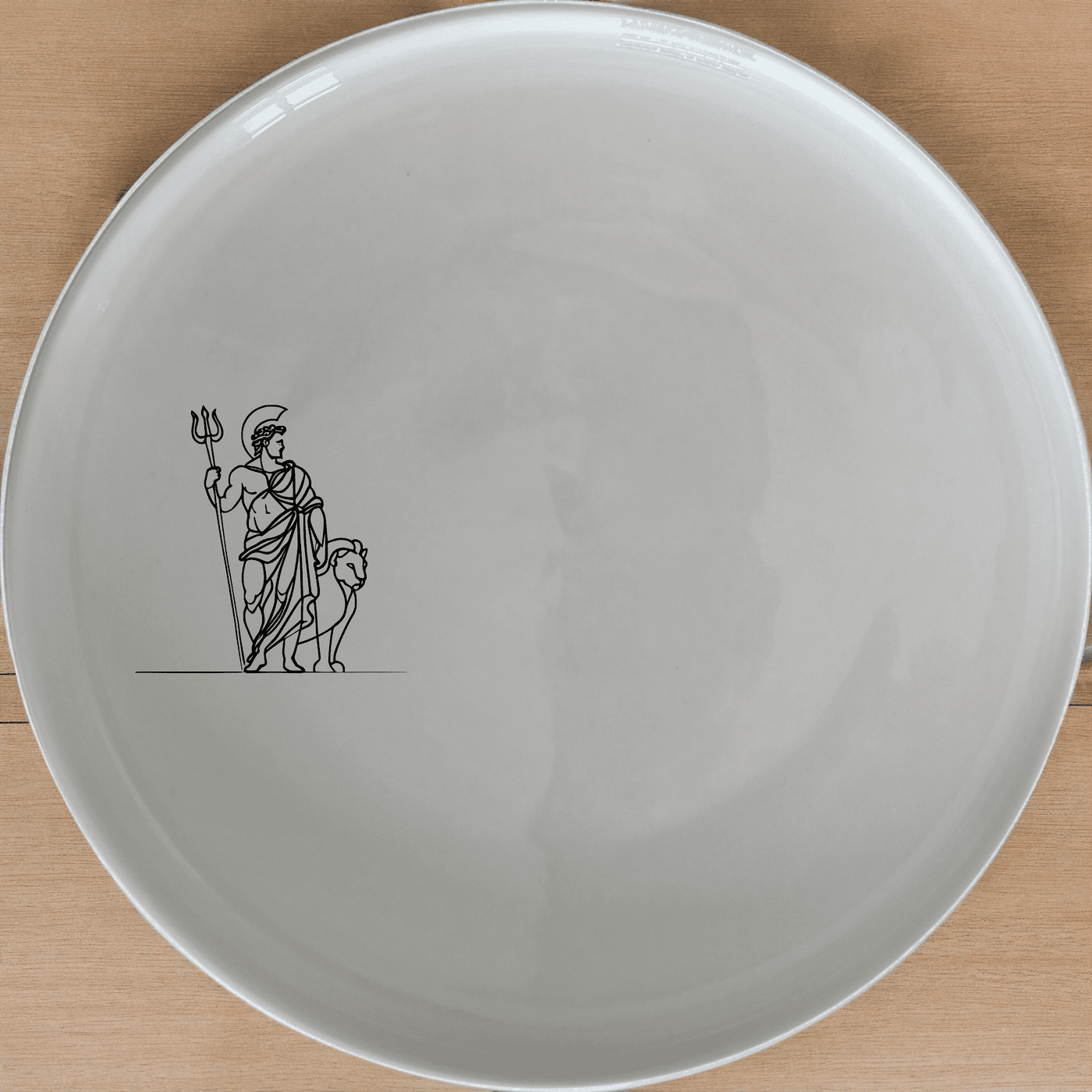The Mythology Roman Gods Dinner Plate Set of 4 features intricate laser-etched designs on white ceramic plates, perfect for elevating any dining experience.