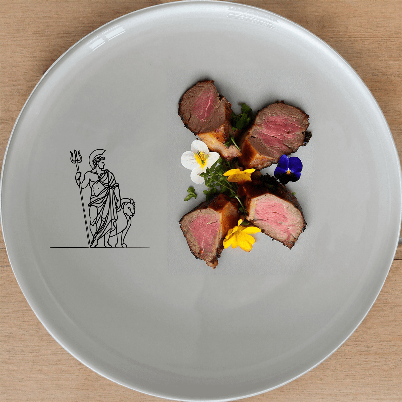 The Mythology Roman Gods Dinner Plate Set of 4 features intricate laser-etched designs on white ceramic plates, perfect for elevating any dining experience.