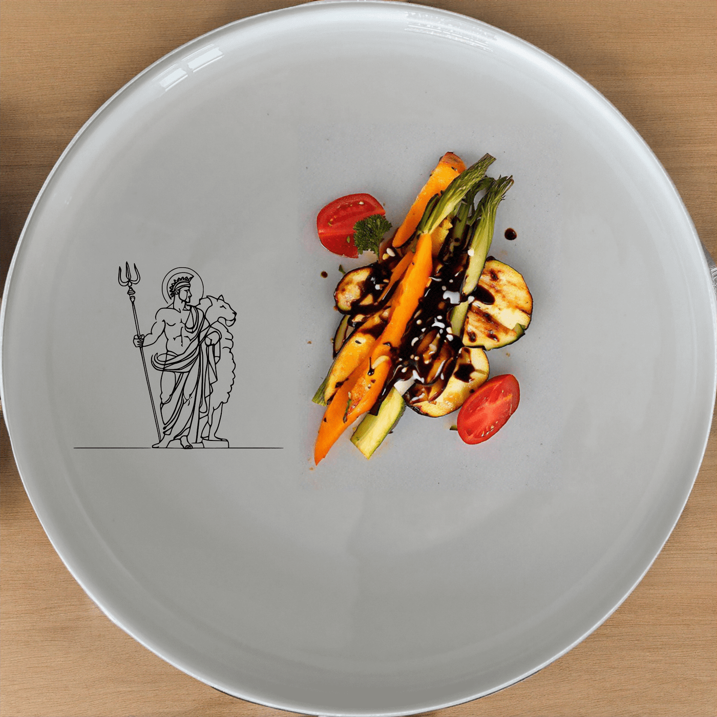 The Mythology Roman Gods Dinner Plate Set of 4 - Range 28 features elegant designs perfect for any dining occasion.