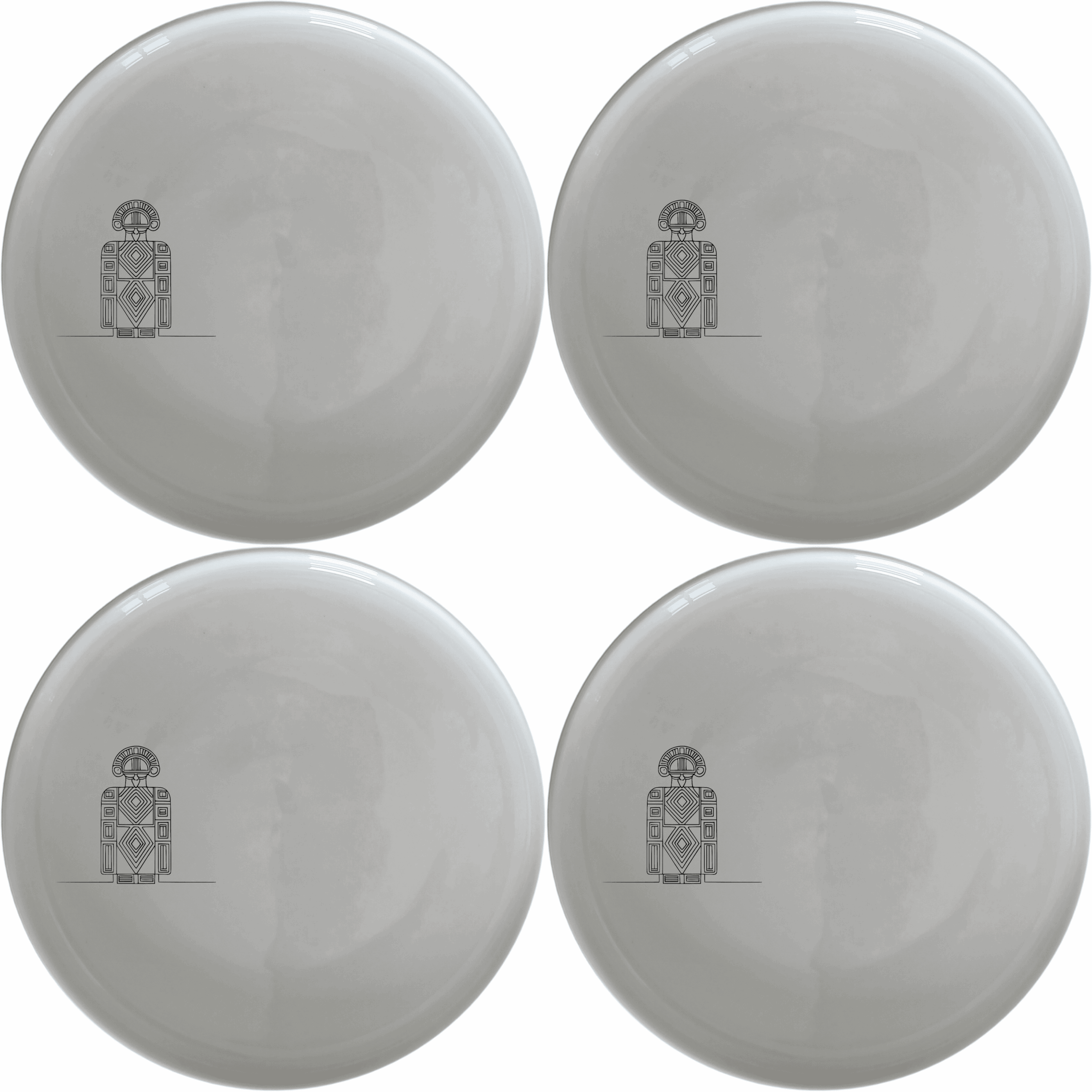 The Ndebele Pattern Design Side Plate Set of 4 features traditional Ndebele patterns, perfect for adding cultural flair to your dining experience.