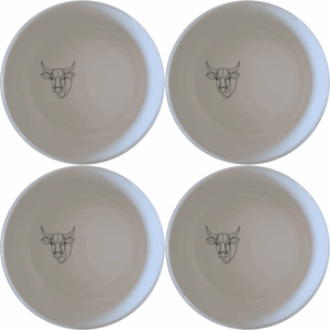 The Nguni Cattle Cow Head Bowl Set of 4 adds a unique touch to your dining experience with its distinctive design and high-quality ceramic construction.