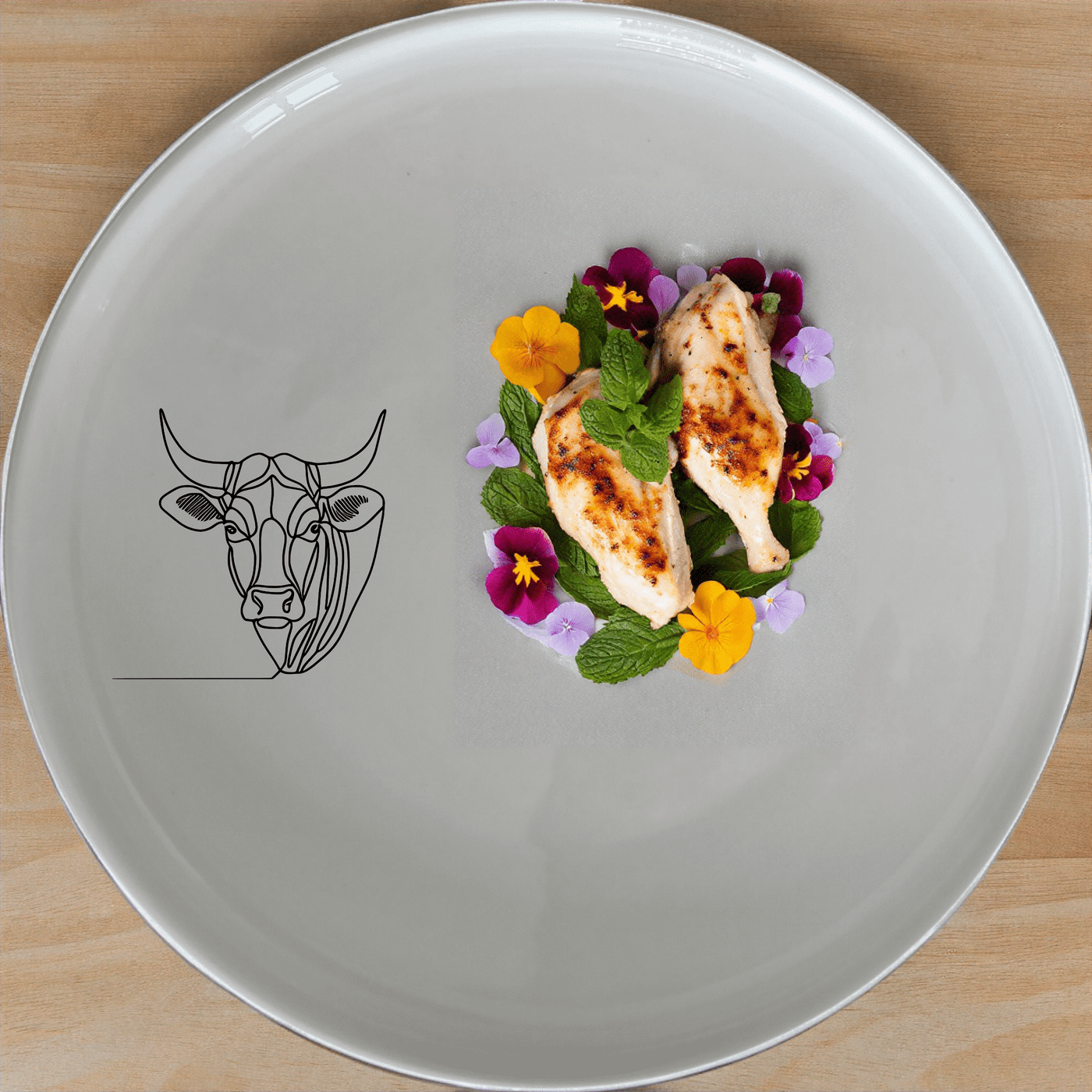 The Nguni Cattle Cow Dinner Plate Set of 4 features a striking silhouette design, perfect for modern and rustic dining settings.