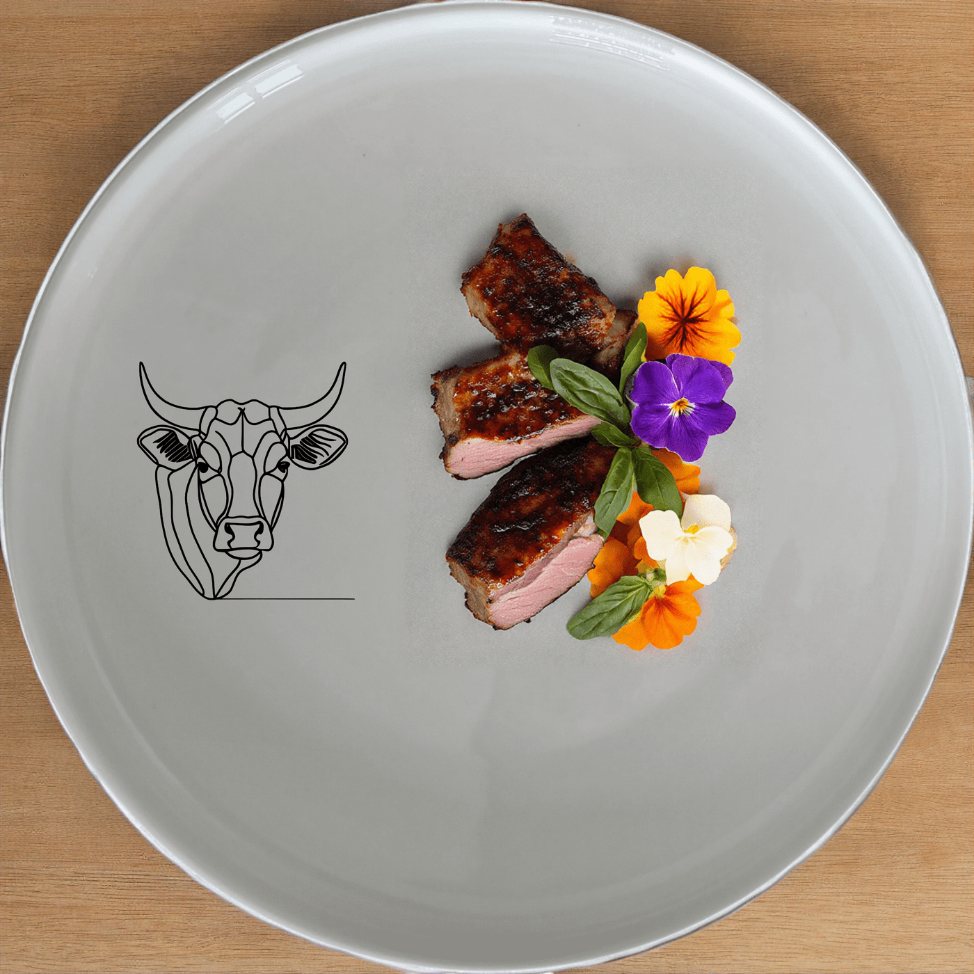 The Nguni Cattle Cow Dinner Plate Set of 4 features a striking silhouette design, perfect for modern dining settings.