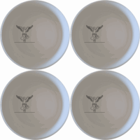 The Nike Of Samothrace Bowl Set of 4 - Range 1 is a stunning collection of four elegant ceramic bowls, each featuring a laser-etched design of the iconic Nike of Samothrace statue. These bowls are perfect for adding a touch of classical elegance to your dining experience.