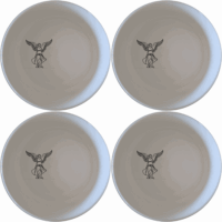 Nike Of Samothrace Bowl Set of 4 - Range 2 is a stunning collection of four ceramic bowls, each featuring an elegant laser-etched design of the iconic Nike of Samothrace statue. Perfect for both everyday use and special occasions.