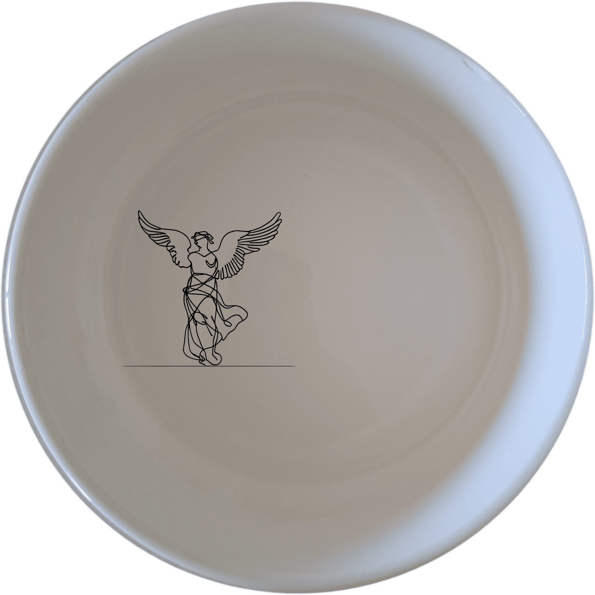 Nike Of Samothrace Bowl Set of 4 - Range 3 is a stunning collection of four white ceramic bowls featuring an elegant Nike of Samothrace design, perfect for any dining occasion.