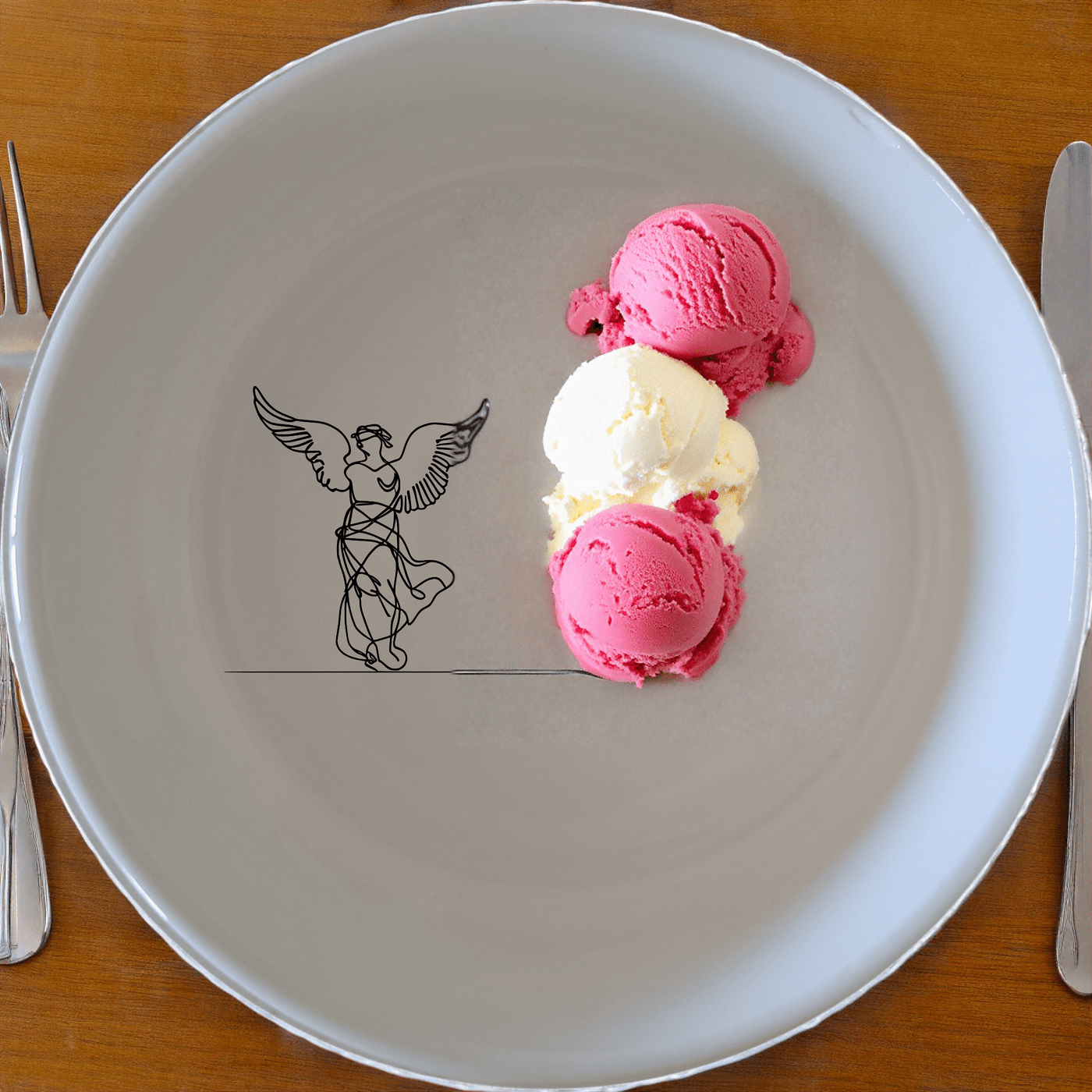 Nike Of Samothrace Bowl Set of 4 - Range 3 is a stunning collection of four white ceramic bowls featuring an elegant Nike of Samothrace design, perfect for any dining occasion.