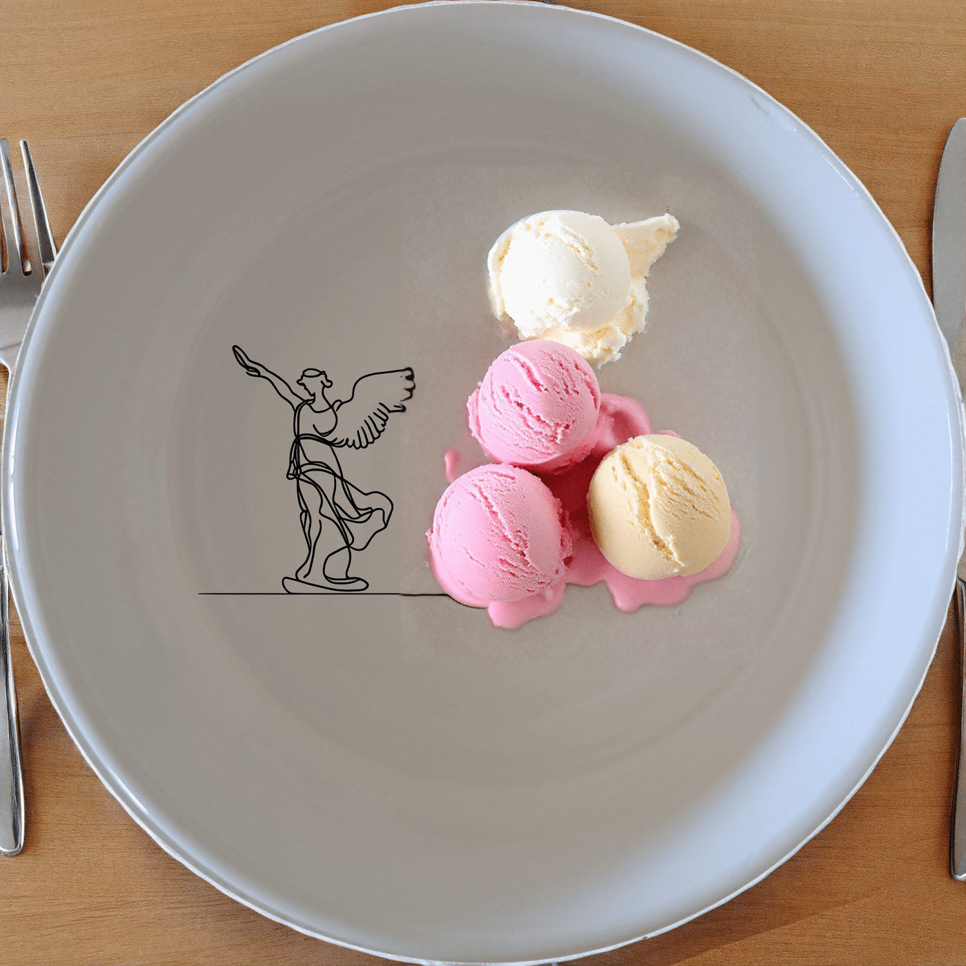 The Nike Of Samothrace Bowl Set of 4 - Range 4 is a stunning collection of ceramic bowls featuring an iconic design, perfect for any dining occasion.