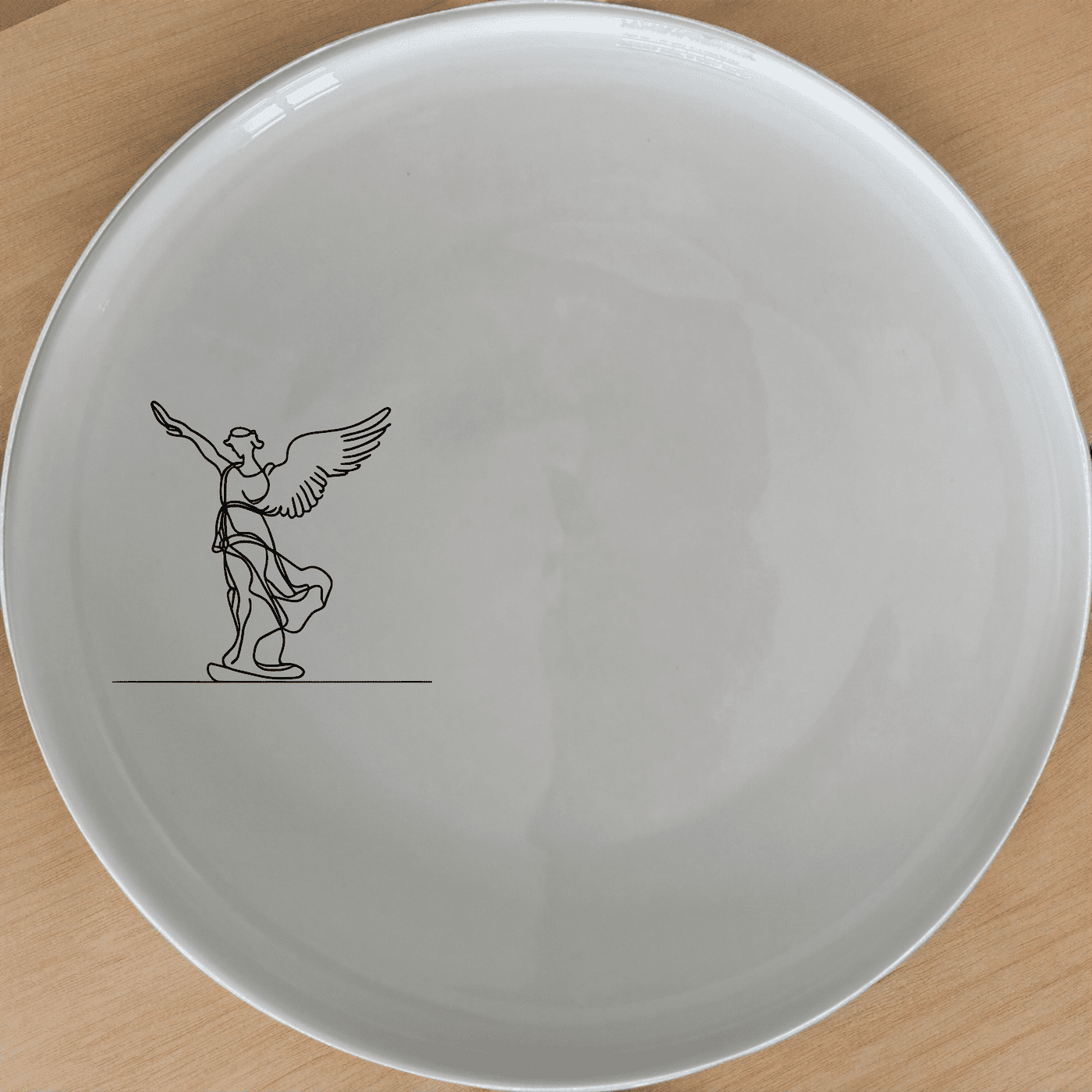The Samothrace Angel Dinner Plate Set of 4 features an elegant design perfect for any dining occasion.