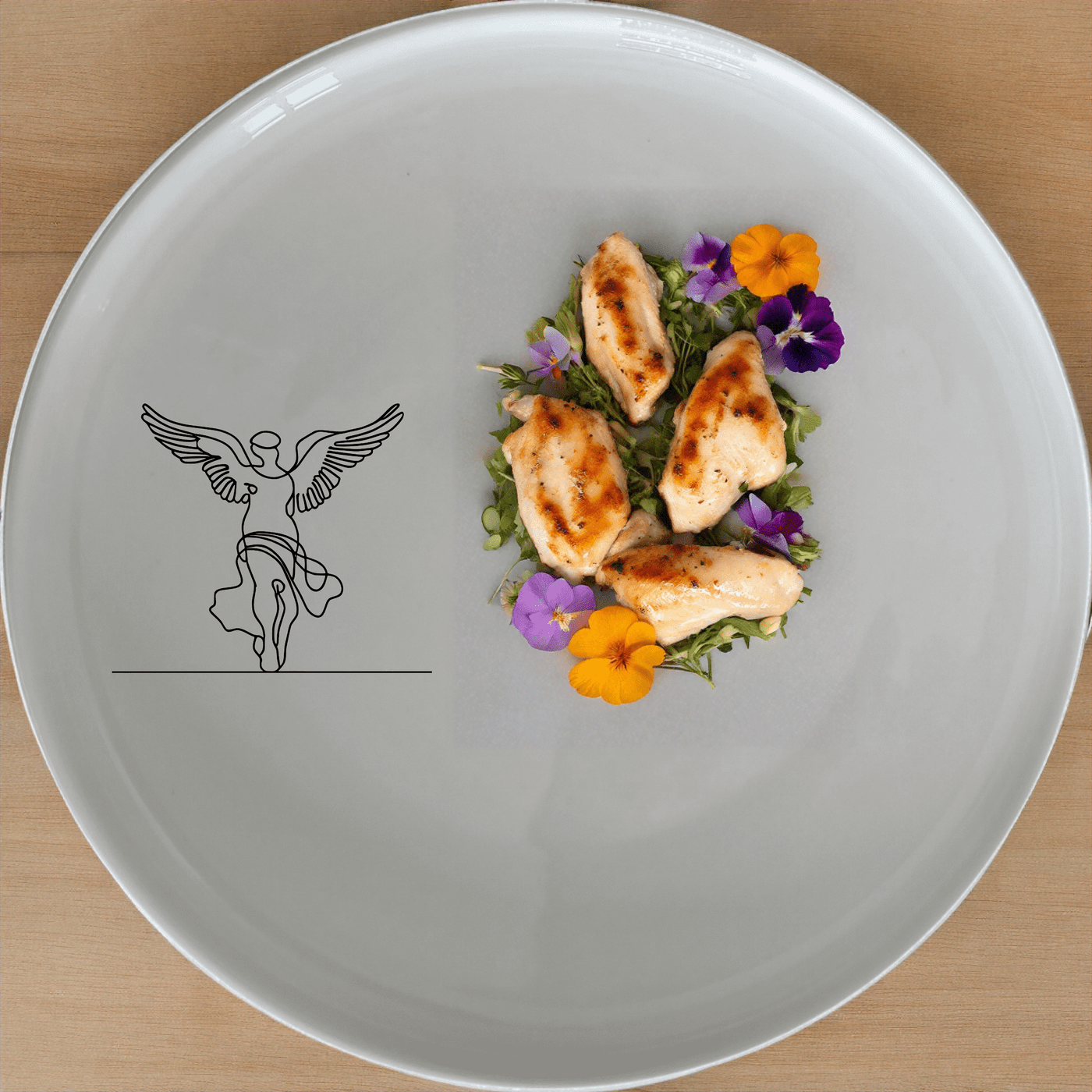 Samothrace Angel Side Plate Set of 4 - Range 1 is a stunning collection of four elegant side plates, each featuring a unique angel design.