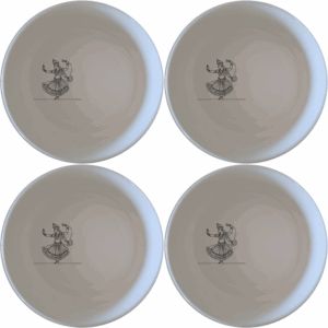 North Indian Cultural Imagery Bowl Set of 4 features traditional dance motifs, perfect for adding cultural flair to your dining experience.