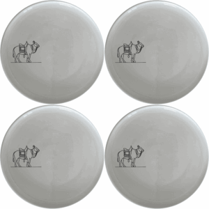 North Indian Cultural Imagery Dinner Plate Set of 4 offers a unique blend of traditional art and modern design, perfect for any dining occasion.