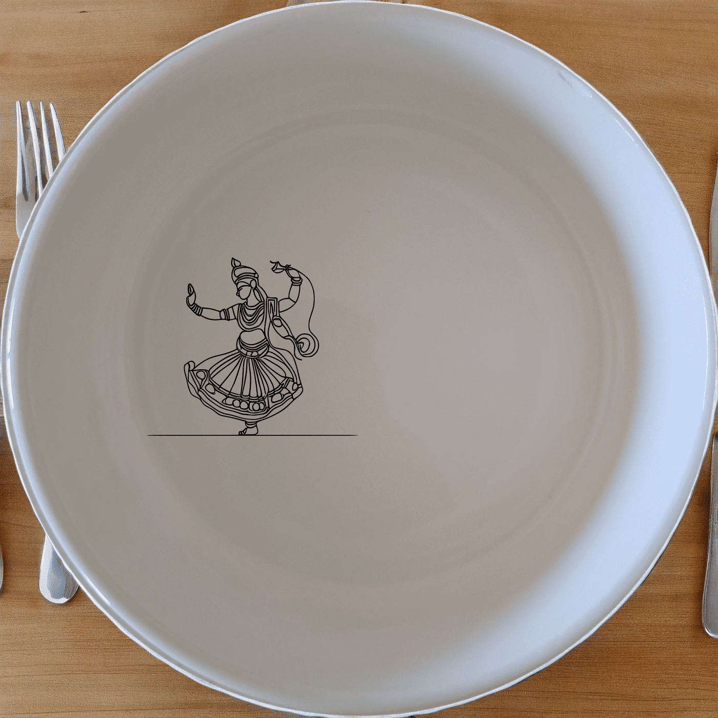 North Indian Cultural Imagery Bowl Set of 4 features traditional dance motifs, perfect for adding cultural flair to your dining experience.