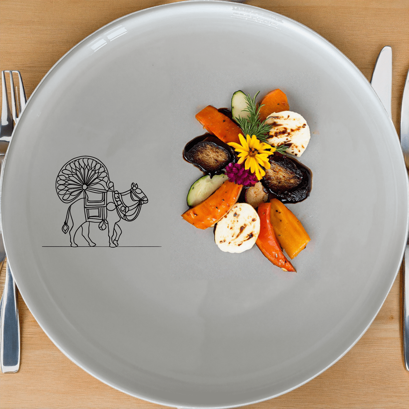 North Indian Cultural Imagery Side Plate Set of 4 features intricate cultural designs perfect for any dining table.