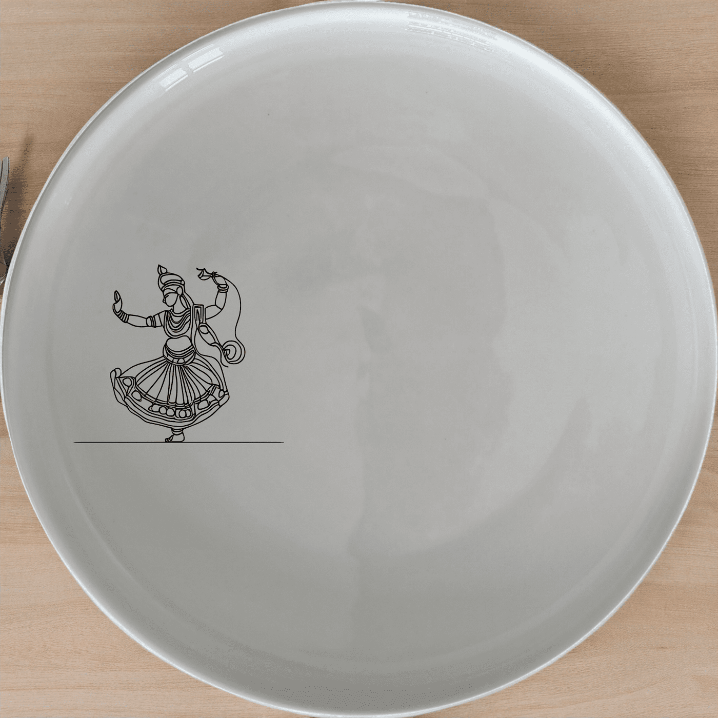 North Indian Cultural Imagery Side Plate Set of 4 brings traditional artistry to your table with intricate dance motifs.