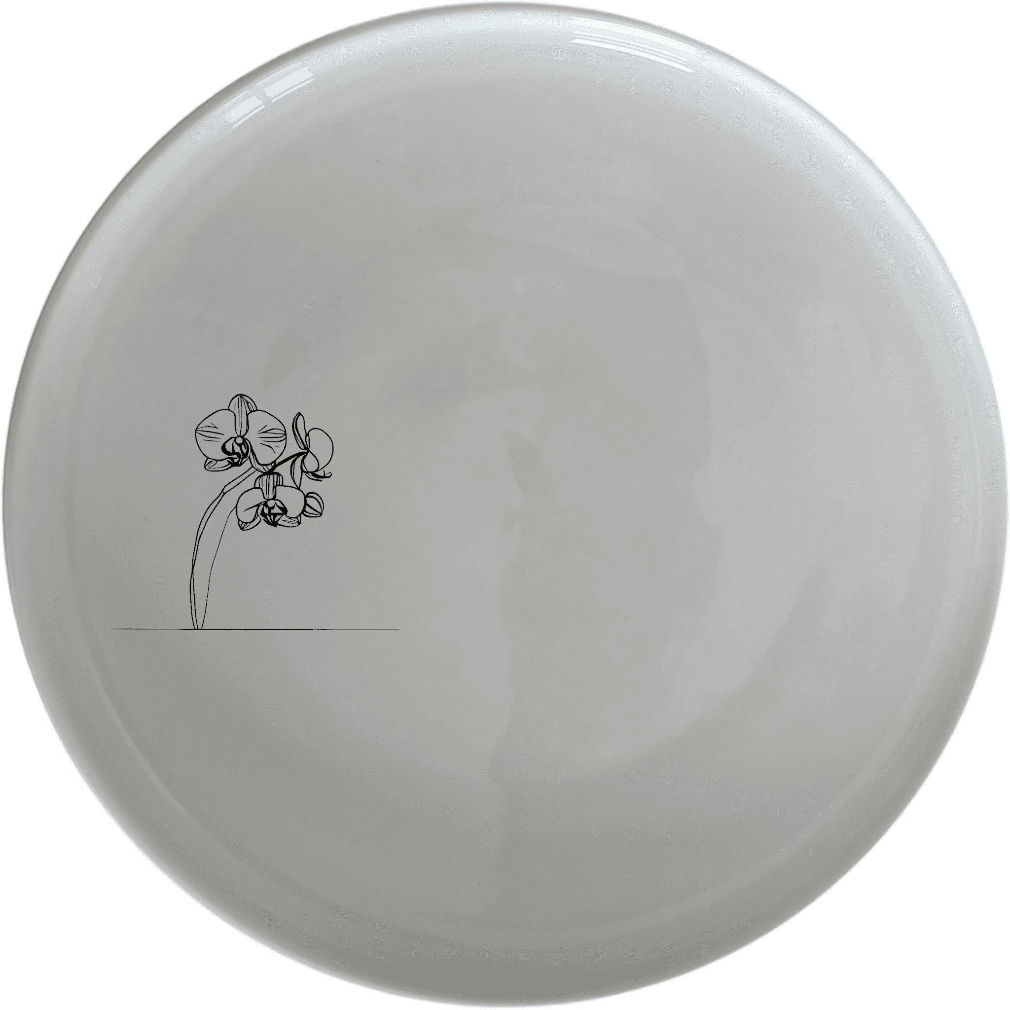 The Orchid Stems Dinner Plate Set of 4 features delicate laser-etched designs for an elegant dining experience.