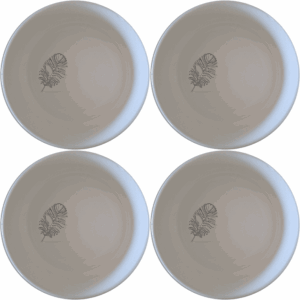 The Ostrich Feather Delicate Detailed Bowl Set of 4 features a subtle, elegant design perfect for any dining occasion.