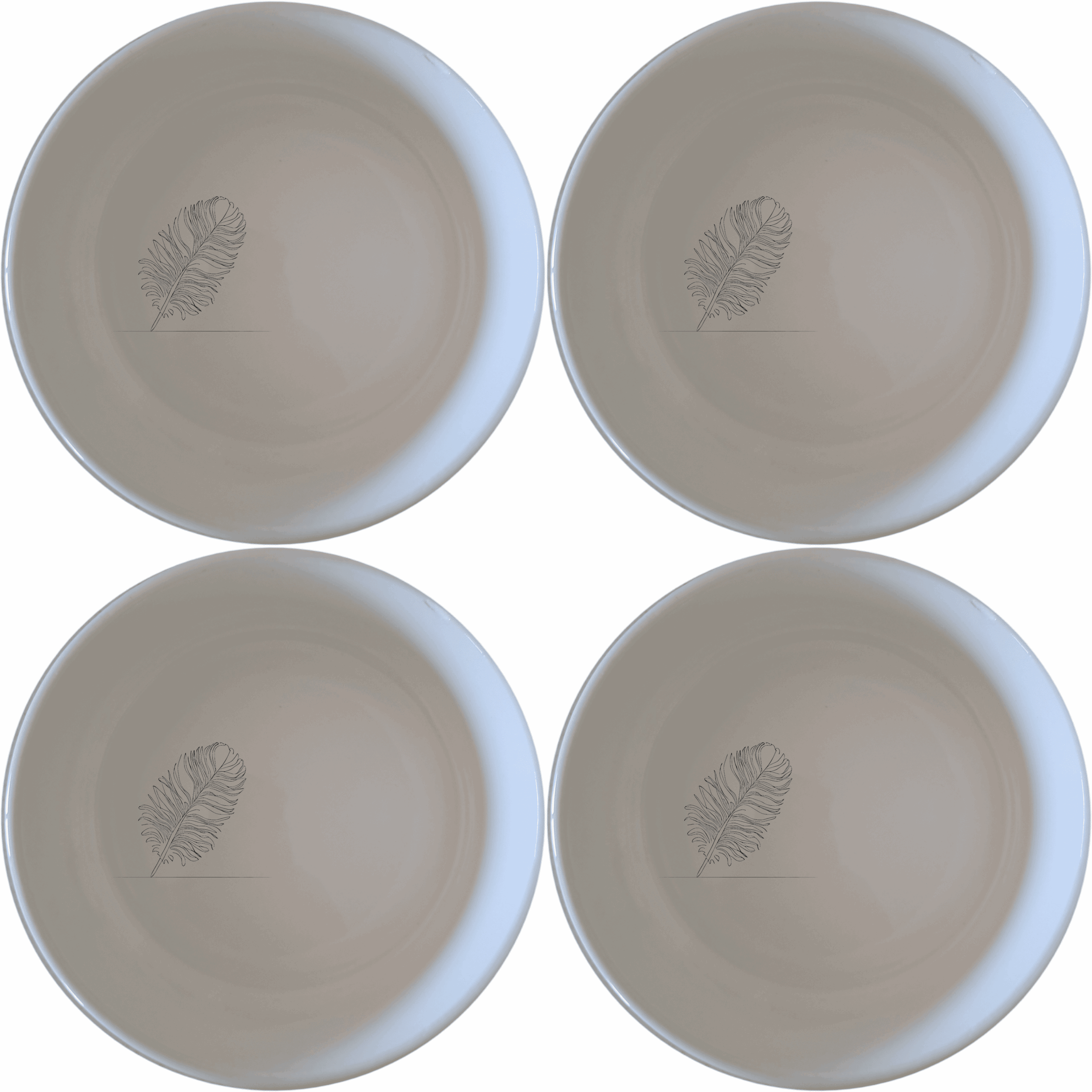 The Ostrich Feather Delicate Bowl Set of 4 adds a touch of sophistication to your dining experience with its intricate design and elegant presentation.