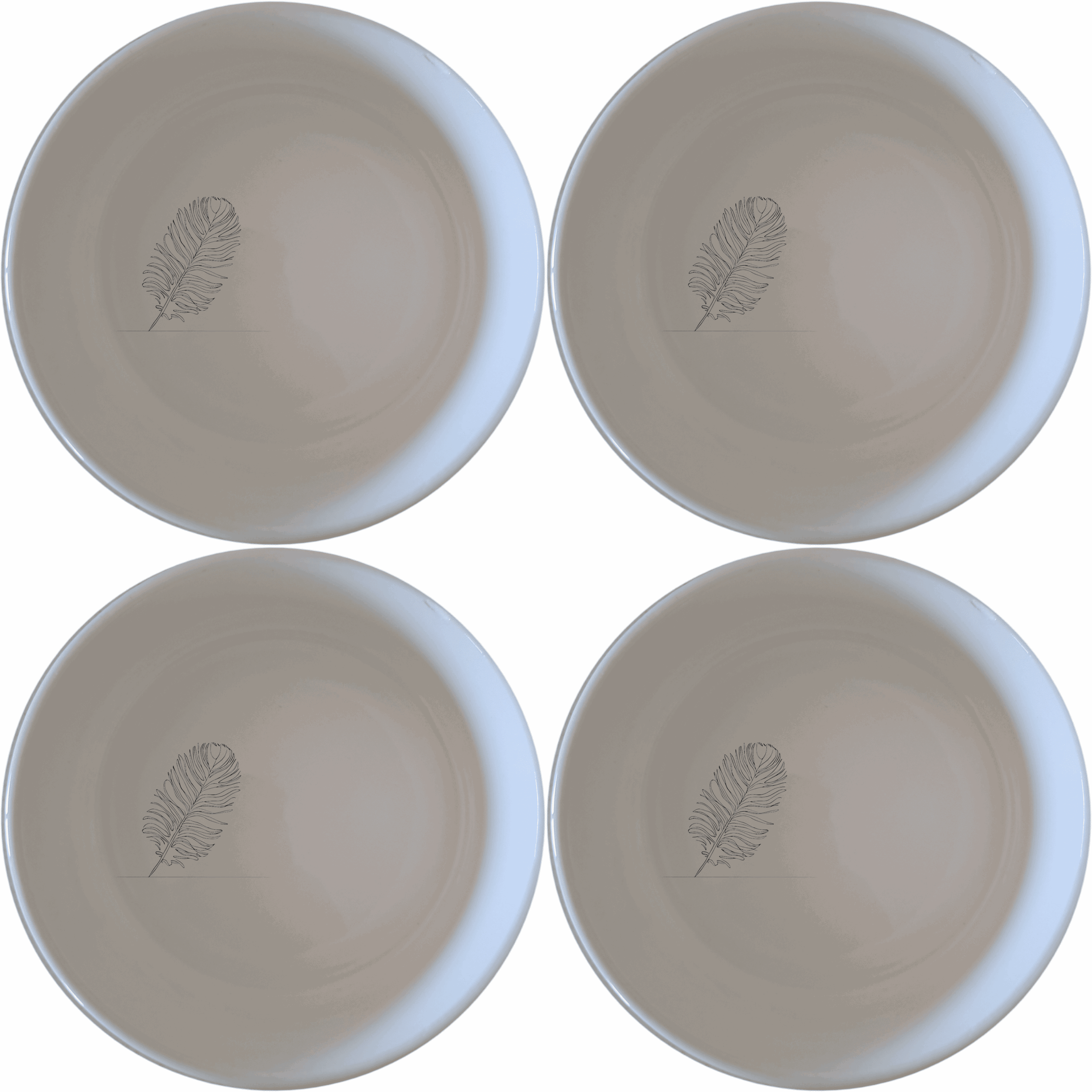The Ostrich Feather Delicate Detailed Bowl Set of 4 features intricate feather designs, perfect for adding a touch of sophistication to your dining experience.
