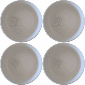 The Oversized Monstera Leaves Bowl Set of 4 brings a touch of nature to your dining table with its elegant botanical design.