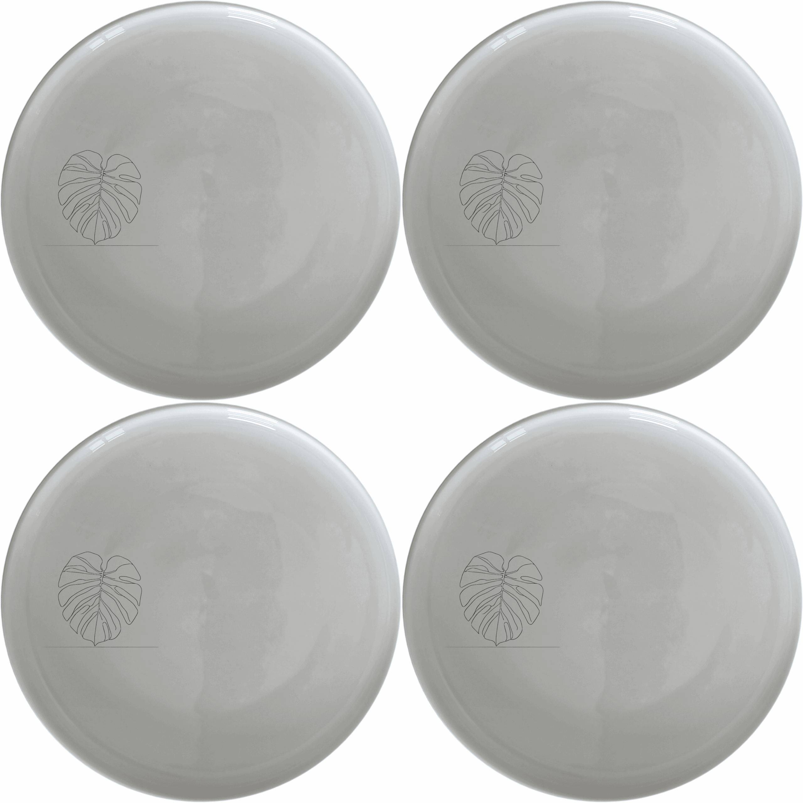 The Oversized Monstera Leaves Dinner Plate Set of 4 adds a touch of nature to your dining table with its elegant design.