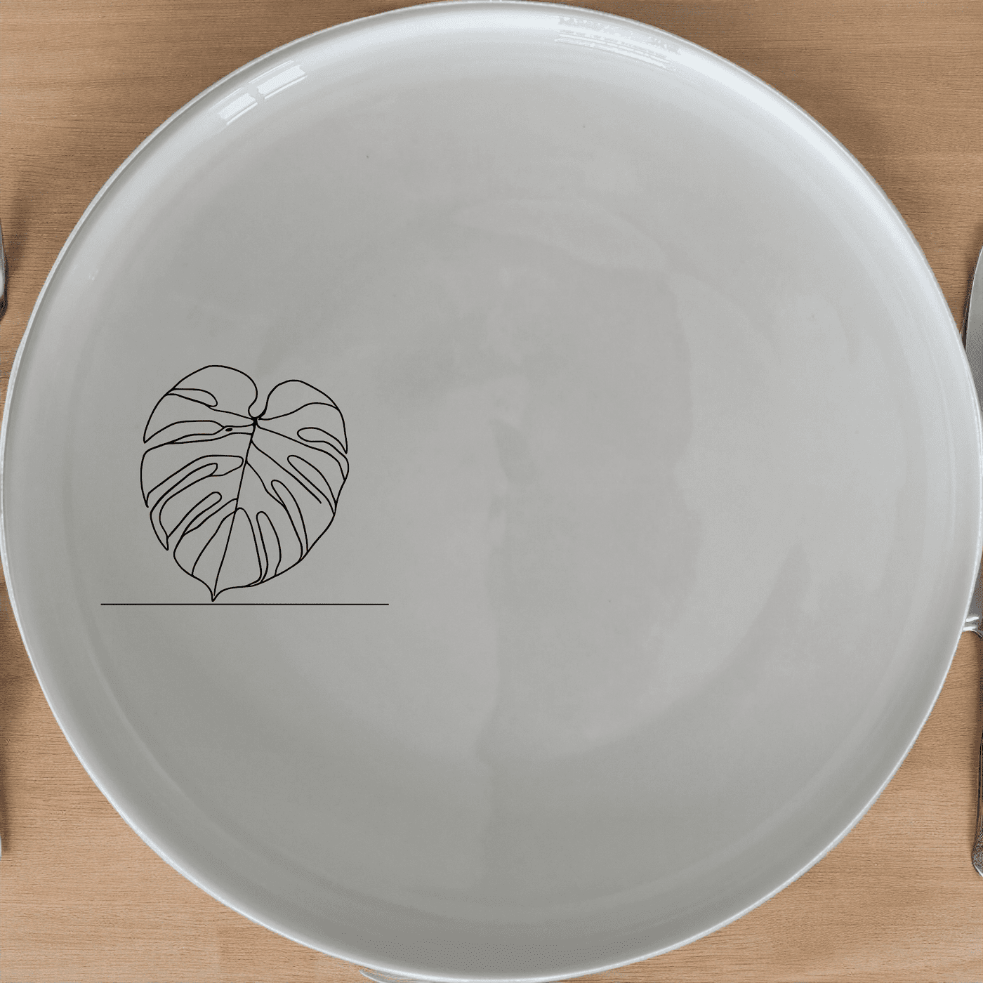 The Oversized Monstera Leaves Side Plate Set of 4 adds a touch of nature to your dining table with its elegant botanical design.