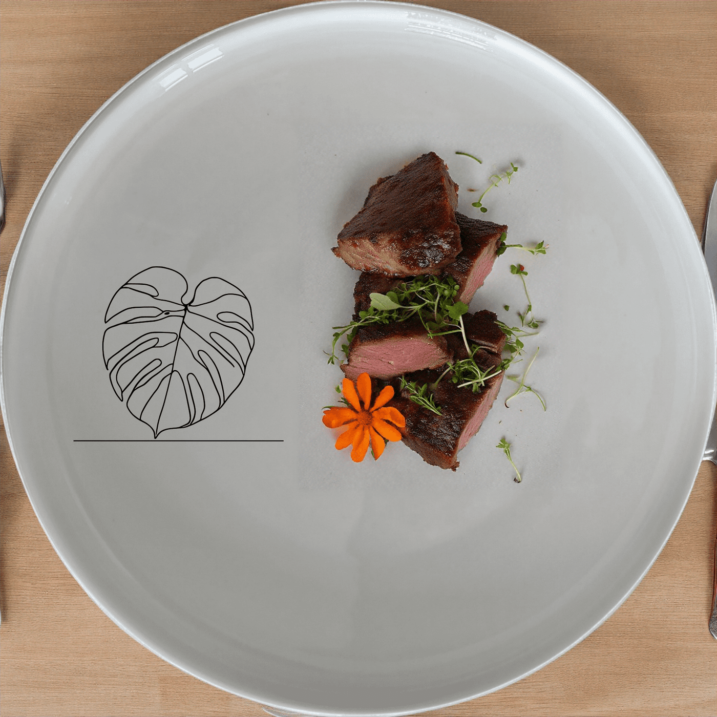 The Oversized Monstera Leaves Side Plate Set of 4 adds a touch of nature to your dining table with its elegant botanical design.